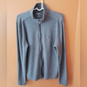 MICHAEL Michael Kors Full Zip Mock Neck Knit Jacket Sweater Size Large Gray